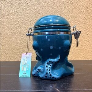 Retired Blue Octopus Ceramic Canister